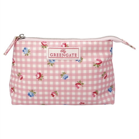 Cosmetic bag Viola check pale pink small