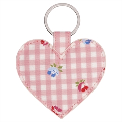 Keyring heart Viola check pale pink