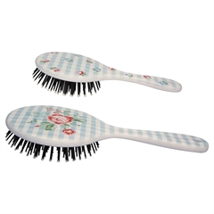 Hair brush round Henrietta pale blue set of 2ass