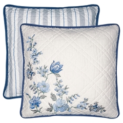 Cushion Donna blue w/embroidery 40x40cm