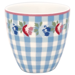 Mini latte cup Viola check pale blue