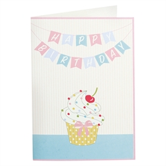 Card and envelope Happy birthday white large 12 pc