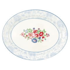 Oval serving plate Ailis white