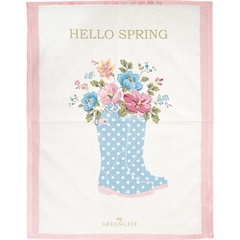 Tea towel piece printed Josefina summer white