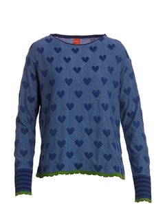 Laura Blue Heart - du Milde strikbluse