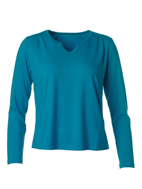 Petra Basic Long Petrol - du Milde bluse