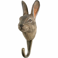 Knage  - Hare (håndskåret i træ) - Dekohook